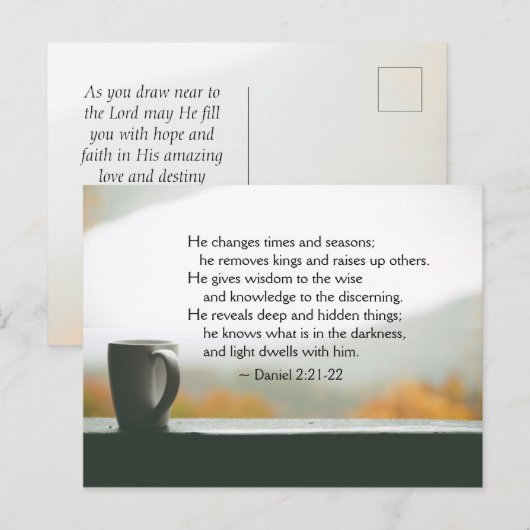 Daniel 2:21-22 Hij verandert tijden en seizoenen Briefkaart (Voorkant / Achterkant)