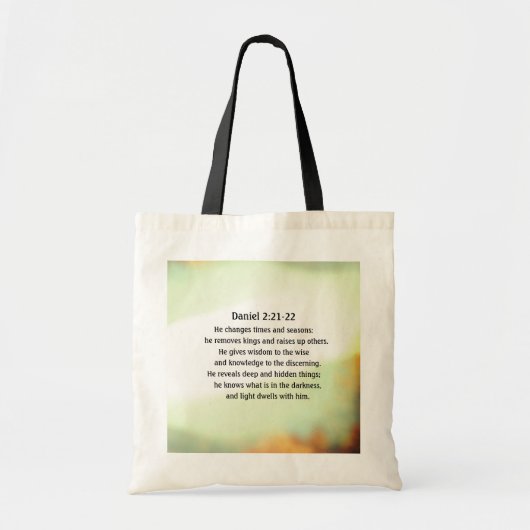 Daniel 2:21-22 Hij verandert tijden en seizoenen Tote Bag (Voorkant)