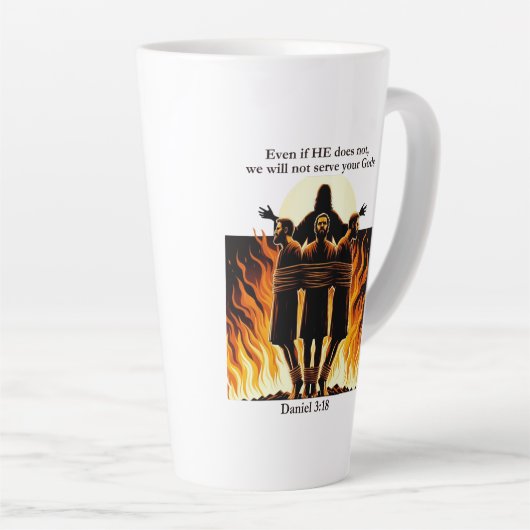 Daniël 3:18 Latte Mok - verheffende Geloof Collect (Rechterhoek)