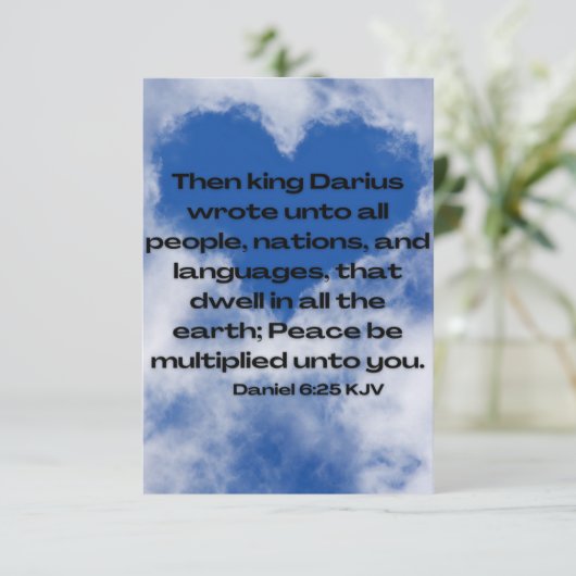 Daniel 6:25 KJV Bijbel Verse Pic Flat Greeting Kaart (Staand voorkant)