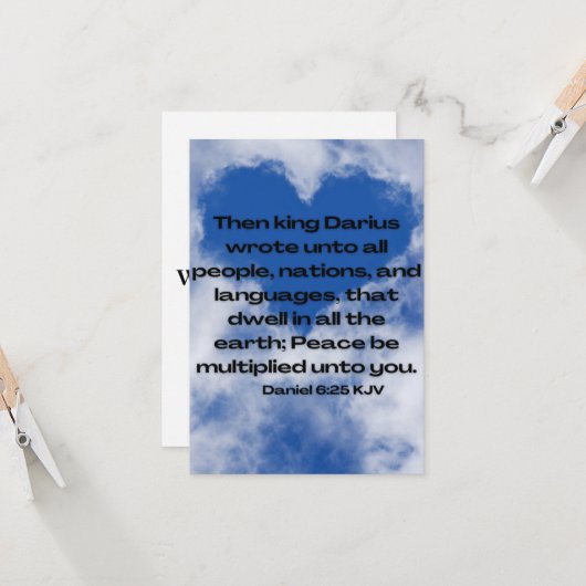 Daniel 6:25 KJV Bijbel Verse Pic Flat Greeting Kaart (Voorkant / Achterkant in situ)