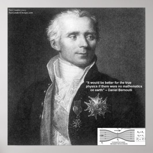 Daniel Bernoulli Echte Fysica Citaat Cadeaus & Aut Poster (Voorkant)