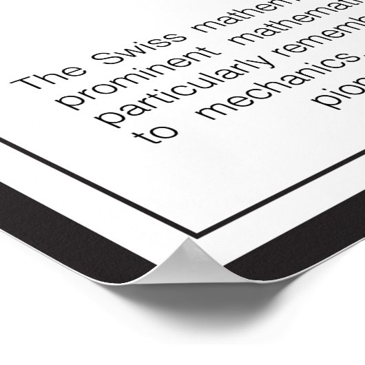 Daniel Bernoulli Poster (Hoek)