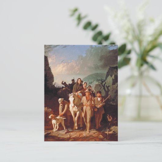 Daniel Boone begeleidt kolonisten Briefkaart (Staand voorkant)