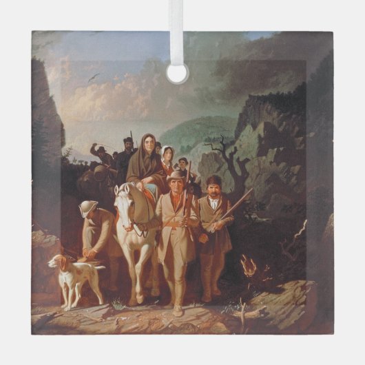 Daniel Boone begeleidt kolonisten Glas Ornament (Voorkant)