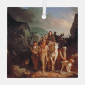 Daniel Boone begeleidt kolonisten Glas Ornament (Achterkant)