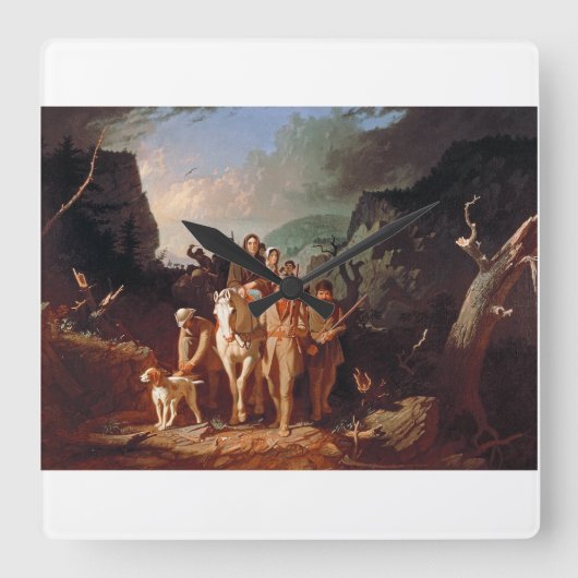 Daniel Boone begeleidt kolonisten Vierkante Klok (Voorkant)