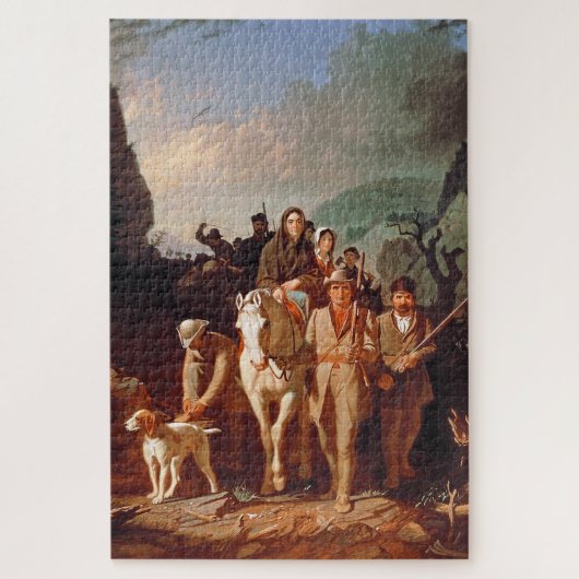 Daniel Boone die kolonisten begeleidt Legpuzzel (Verticaal)