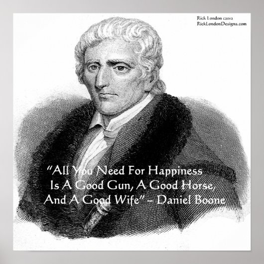 Daniel Boone & Humor Quote Poster (Voorkant)