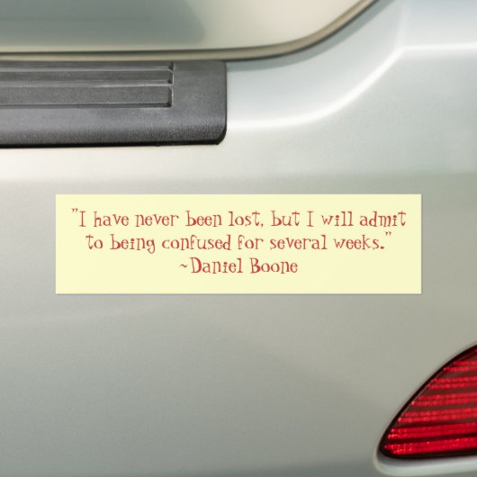 Daniel Boone Lost Quote Bumpersticker (Op auto)