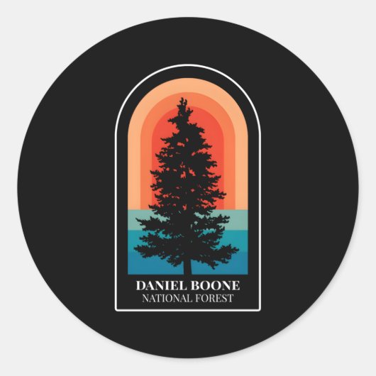 Daniel Boone National Forest Kentucky Wandelen Ronde Sticker (Voorkant)