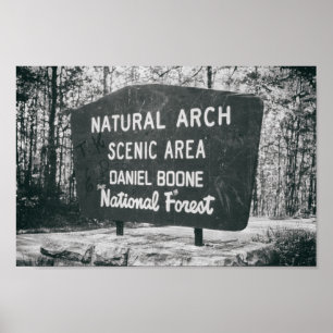 Daniel Boone National Forest Mid-eeuwse Sign Poster