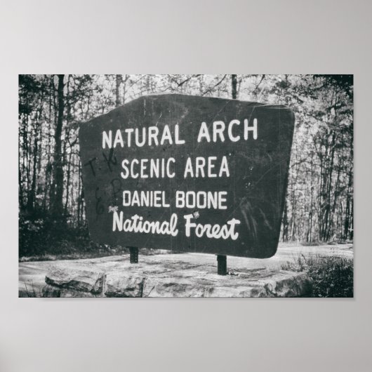 Daniel Boone National Forest Mid-eeuwse Sign Poster (Voorkant)