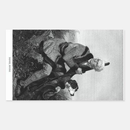 Daniel Boone Rechthoekige Sticker (Voorkant)