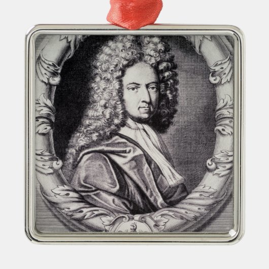 Daniel Defoe, gegraveerd door Michael Van der Guch Metalen Ornament (Voorkant)