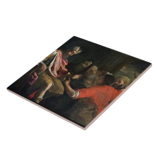 Daniel die Nebuchadnezzar's eerste droom interpret Tegeltje (Zijkant)