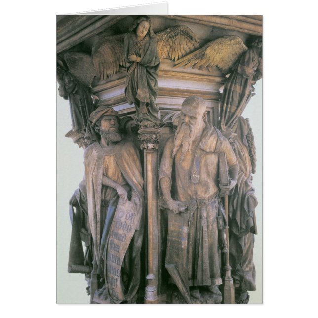 Daniel en Isaiah in geschil, zeshoekig voetstuk (Voorkant)