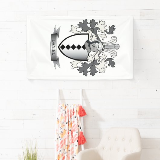 Daniel Family Crest Coat of Arms Spandoek (Insitu)