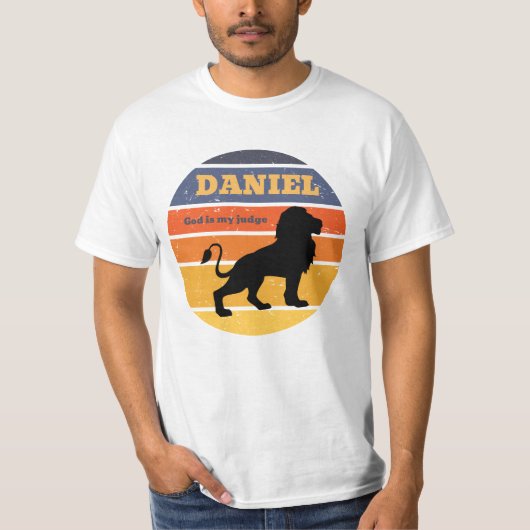 Daniel God is mijn rechter  Retro Sunset T-shirt (Voorkant)
