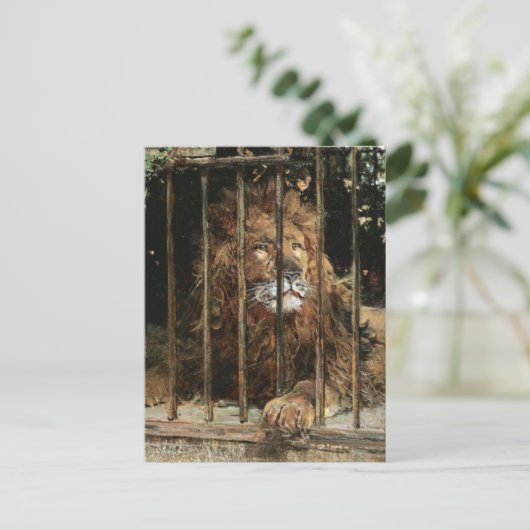 Daniel Hernández Morillo: Op de leeuwenkooi Briefkaart (Staand voorkant)