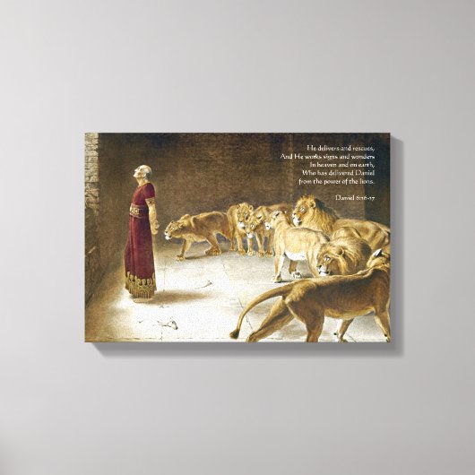 Daniel in de Bijbel Kunstgeschrift van de Lion Canvas Afdruk (Voorkant)