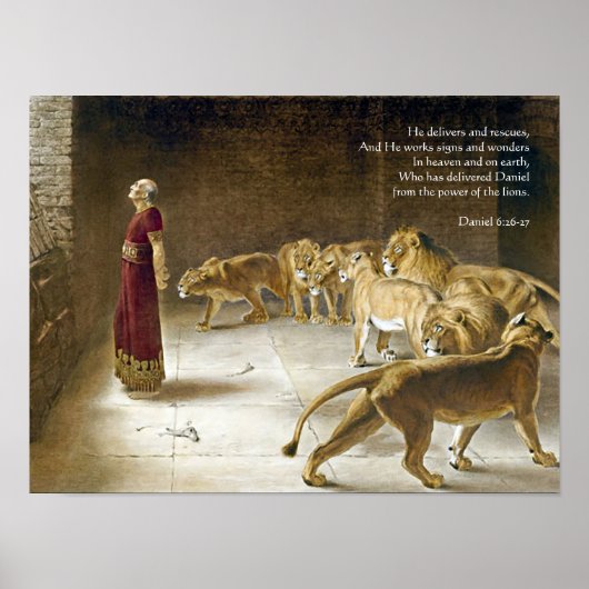 Daniel in de Bijbel Kunstgeschrift van de Lion Poster (Voorkant)