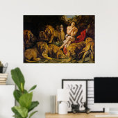 Daniel in de Den Canvas druk van de Lion Poster (Thuiskantoor)