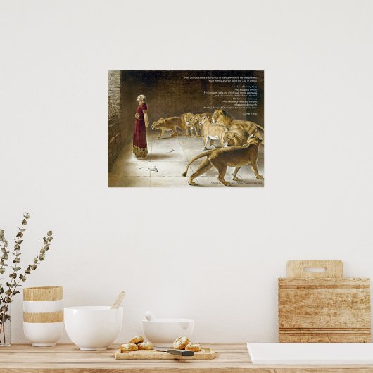 Daniel in de hordes- en bijbelkunstdrukken van de  poster (Keuken)