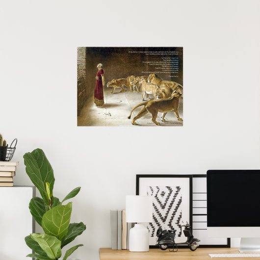 Daniel in de hordes- en bijbelkunstdrukken van de  poster (Thuiskantoor)