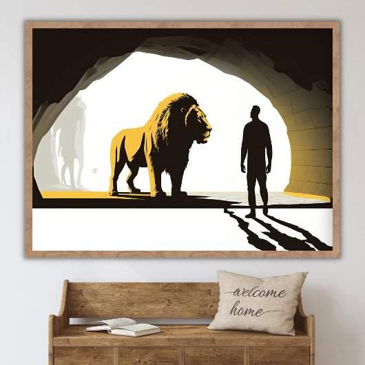 Daniël in de Leeuwenkuil, Jezus Bijbel Kunst, Mode Poster
