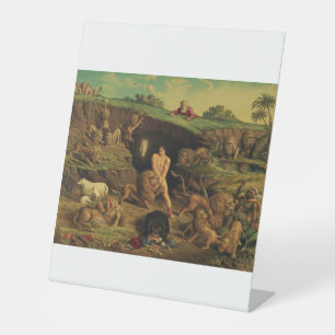 Daniël in de Leeuwenkuil Reclamebord Met Voetstuk