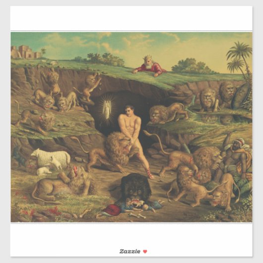 Daniël in de leeuwenkuil sticker (Vel)