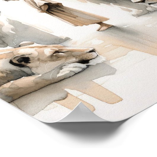 Daniel in het hol van de leeuwen, digitale print,  poster (Hoek)