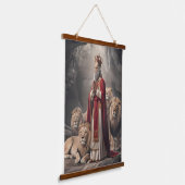 Daniel in het Wenskaart 2 van de leeuw Hangend Wandkleed (Gebogen)