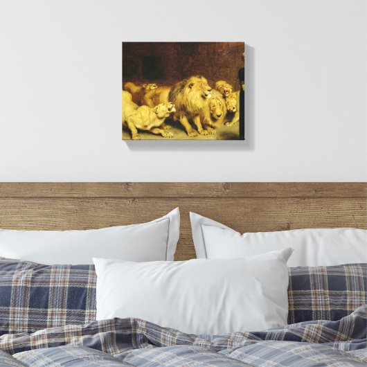 Daniel in the Lions' Den, 1872 by Briton Riviere Canvas Afdruk (Insitu (Slaapkamer))