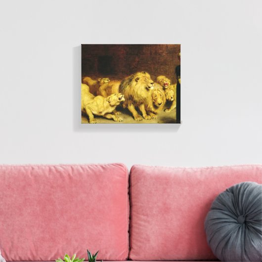 Daniel in the Lions' Den, 1872 by Briton Riviere Canvas Afdruk (Insitu (Woonkamer))