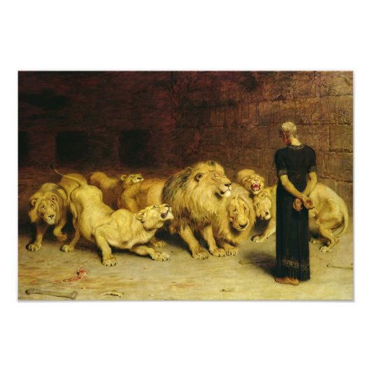Daniel in the Lions' Den, 1872 by Briton Riviere Foto Afdruk (Voorkant)