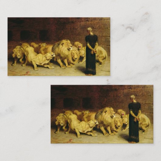 Daniel in the Lions' Den, 1872 by Briton Riviere Informatiekaartje (Voorkant / Achterkant)