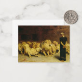 Daniel in the Lions' Den, 1872, ingediend door Bri Notitiekaartje (Voorkant / Achterkant in situ)