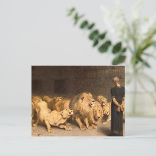 Daniel in the Lions Den 1872, ingediend door Brito Briefkaart (Staand voorkant)
