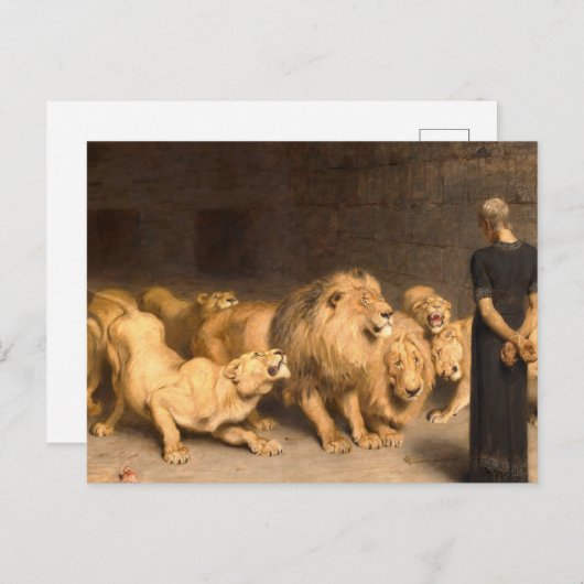Daniel in the Lions Den 1872, ingediend door Brito Briefkaart (Voorkant / Achterkant)