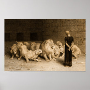 Daniel in the Lions Den, 1875 door Brit Riviere Poster