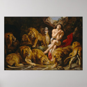 Daniel in The Lion's Den by Rubens - Poster
