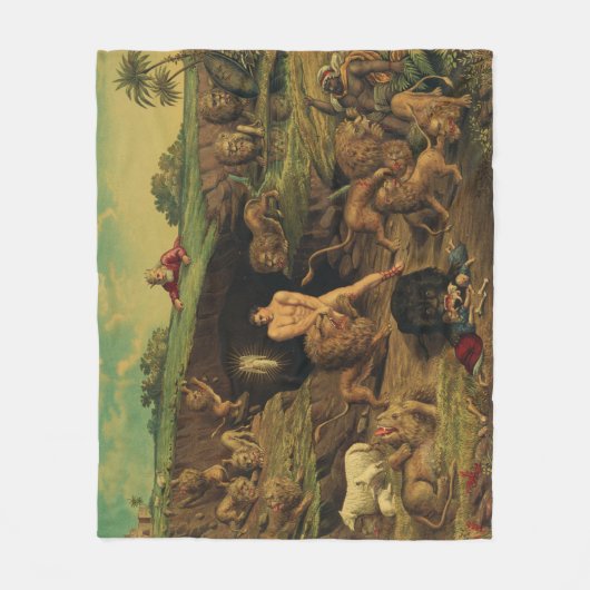 Daniel in the Lions' Den Fleece Deken (Voorkant)