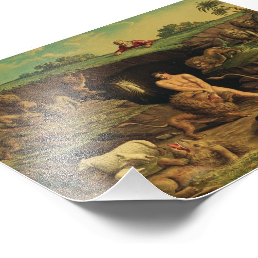 Daniel in the Lions' Den Foto Afdruk (Hoek)