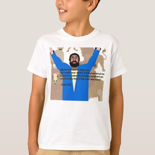 Daniel in the Lions' Den (met geschrift) T-shirt (Voorkant)