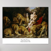 Daniel in The Lion's Den Peter Paul Rubens schilde Poster (Voorkant)