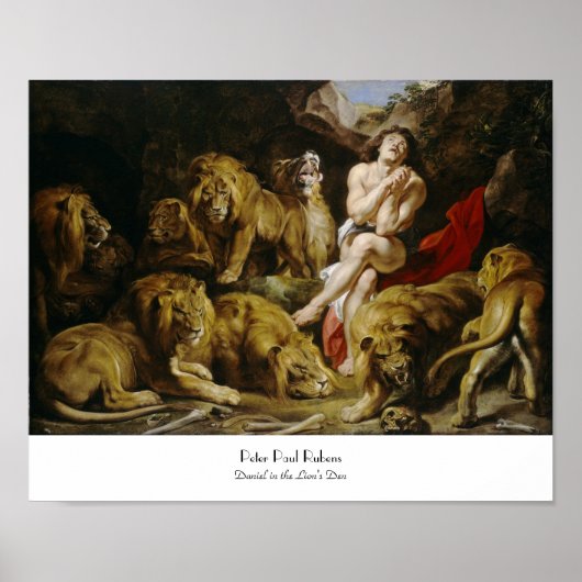 Daniel in The Lion's Den Peter Paul Rubens schilde Poster (Voorkant)