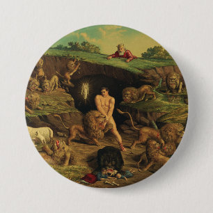 Daniel in the Lions' Den Ronde Button 7,6 Cm