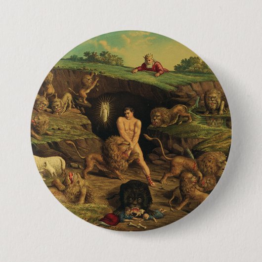 Daniel in the Lions' Den Ronde Button 7,6 Cm (Voorkant)